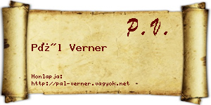 Pál Verner névjegykártya